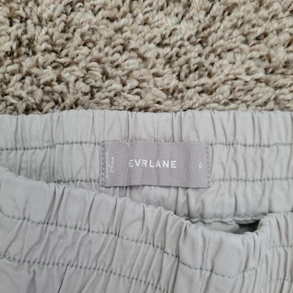 Everlane Easy Pant Pants Trousers Khaki Beige Cotton Elastic Waist Size 6 - Picture 3 of 6